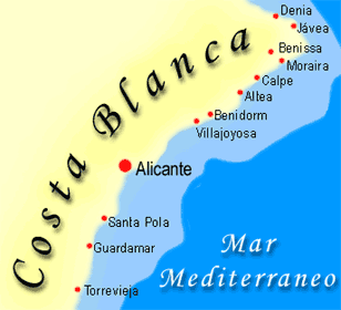 map of the costa blanca